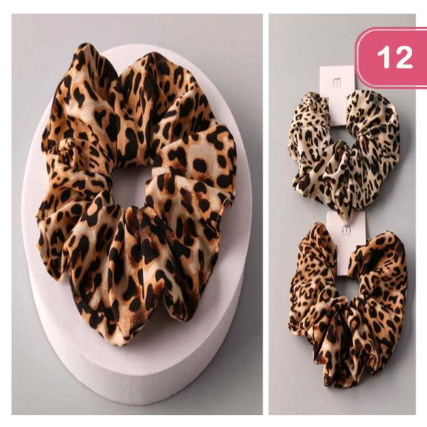 CHEETAH HAIR SCRUNCHIE (12 UNITS)