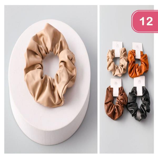 LEATHER SCRUNCHIE (12 UNITS)