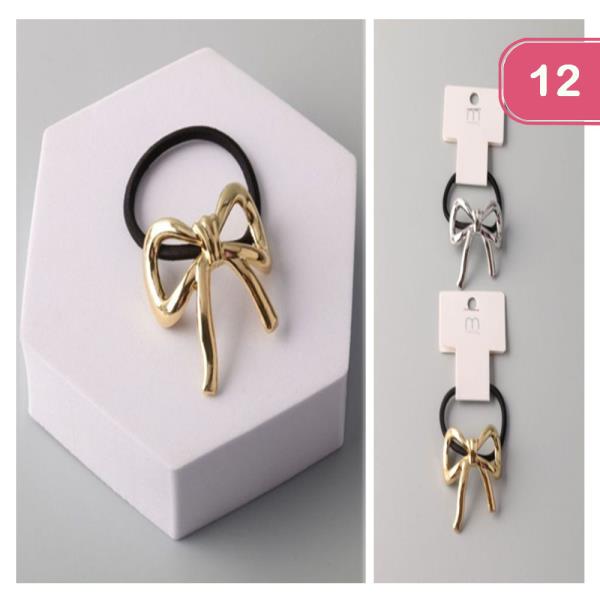 METAL BOW  HAIR TIE (12 UNITS)