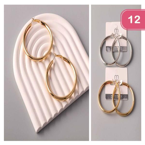 STAINLESS STEEL HOOP EARRING (12 UNITS)