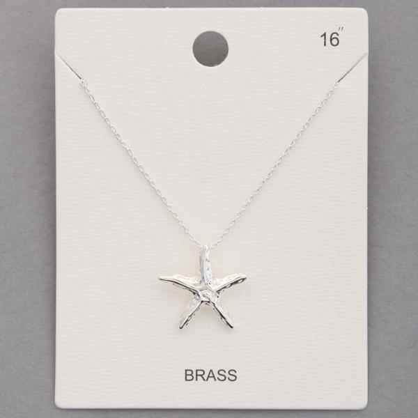 STARFISH PENDANT METAL NECKLACE