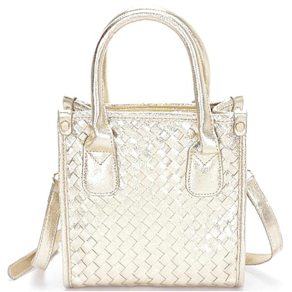 METALLIC BRAIDED TOTE BAG