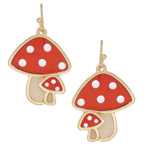 DOUBLE MUSHROOM DANGLE EARRING