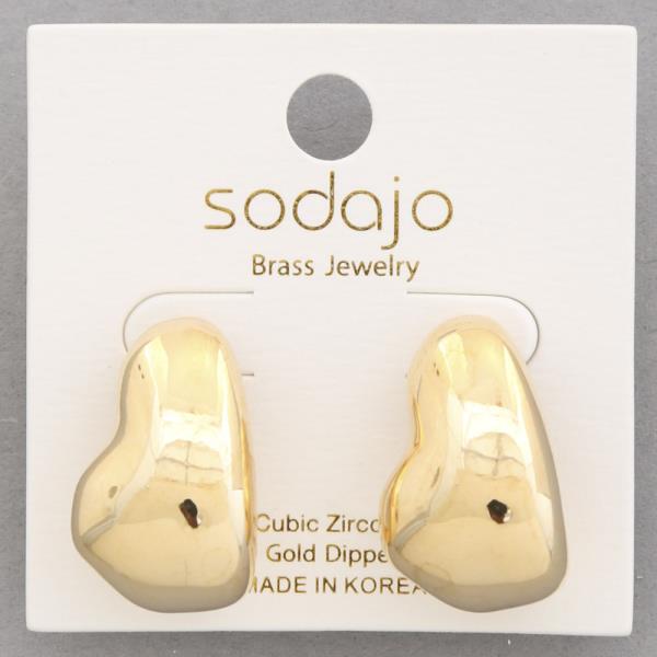 SODAJO ORGANIC SHAPE GOLD DIPPED METAL EARRING