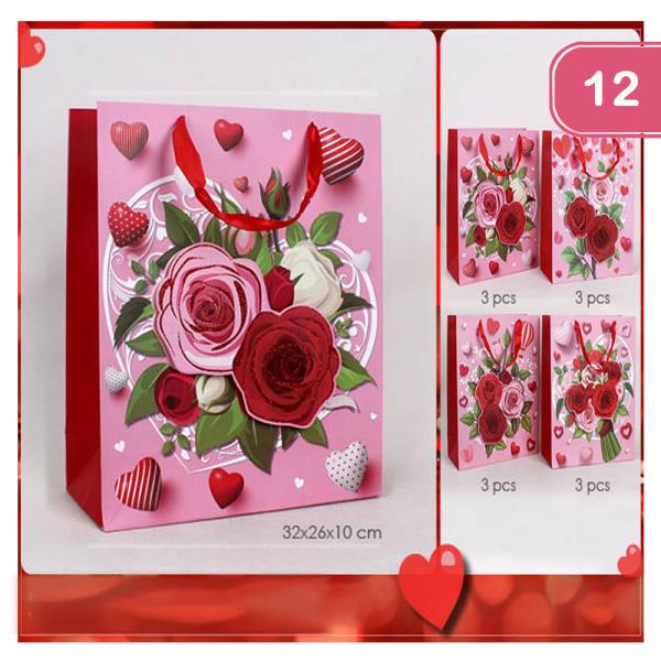 ROSES VALENTINES DAY GIFT BAG (12 UNITS)