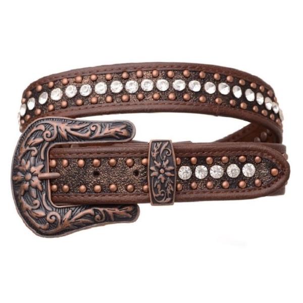 WESTERN RHINESTONE LEATHER STUD BELT