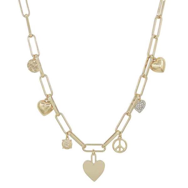 HEARTS CRYSTAL CHARMS NECKLACE