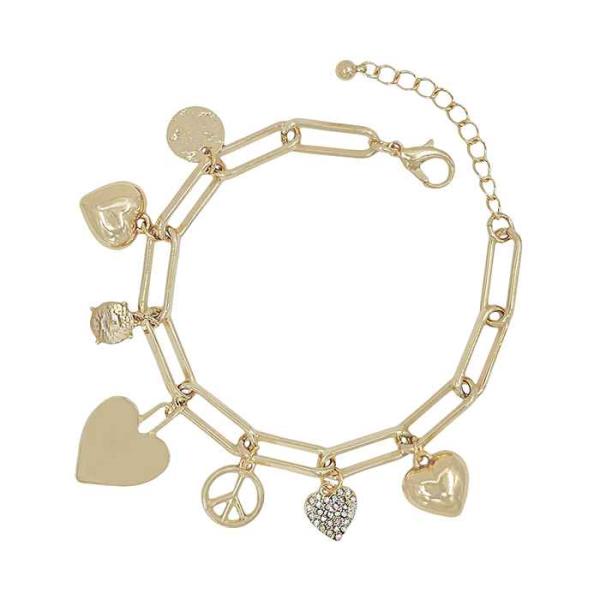 HEART CRYSTAL CHARMS BRACELET