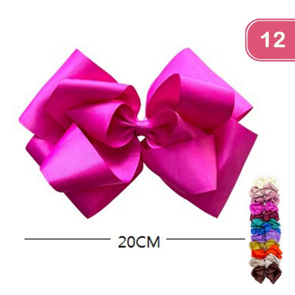 RIBBON HAIR BOW PIN (12 UNITS)