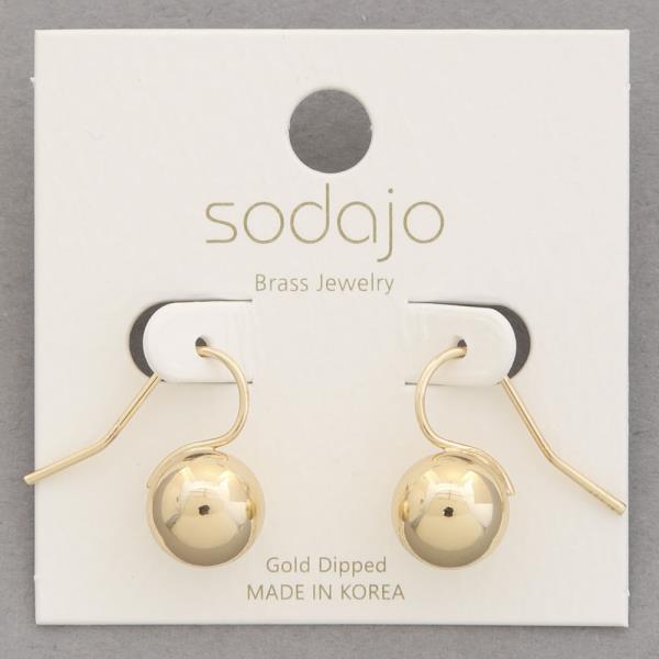 SODAJO BALL BEAD GOLD DIPPED EARRING