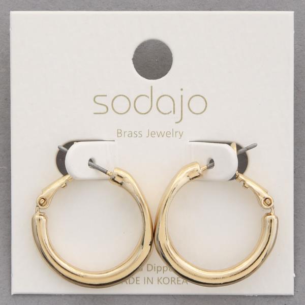 SODAJO GOLD DIPPED HOOP EARRING