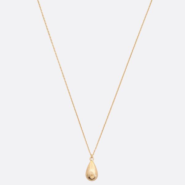 SODAJO PUFFY TEARDROP PENDANT GOLD DIPPED NECKLACE