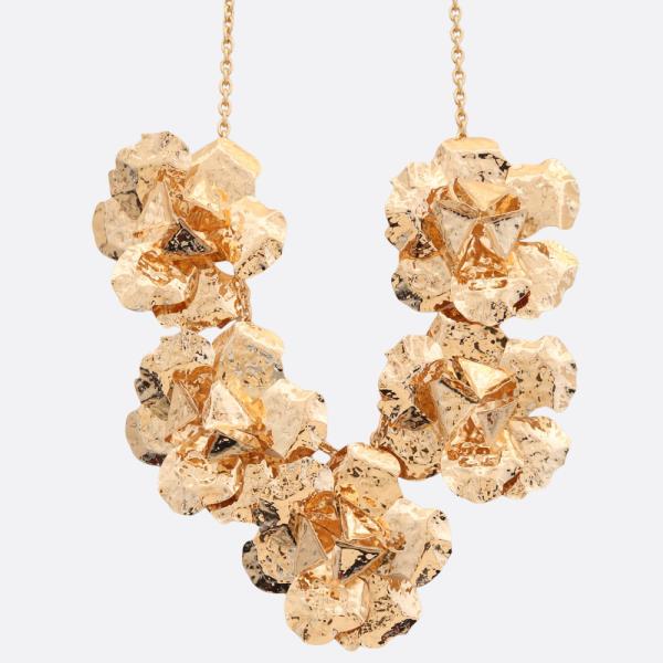 CHUNKY FLOWER METAL NECKLACE