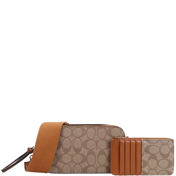 2IN1 OVAL DESIGN CROSSBODY W WALLET SET