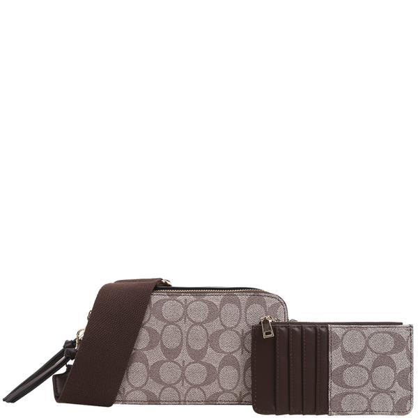2IN1 OVAL DESIGN CROSSBODY W WALLET SET