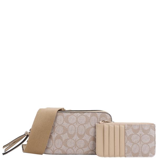 2IN1 OVAL DESIGN CROSSBODY W WALLET SET