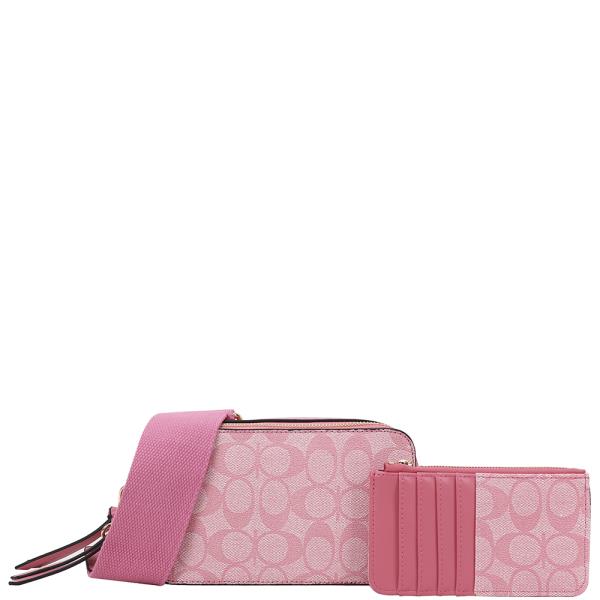 2IN1 OVAL DESIGN CROSSBODY W WALLET SET