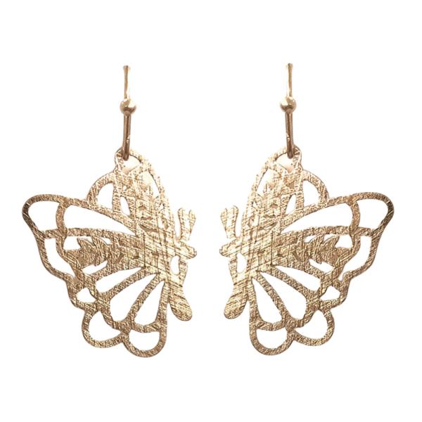 METAL BUTTERFLY DANGLE EARRING