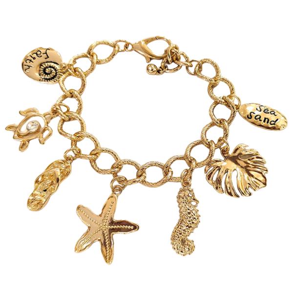 SEA LIFE METAL SHELL STARFISH CHAIN BRACELET