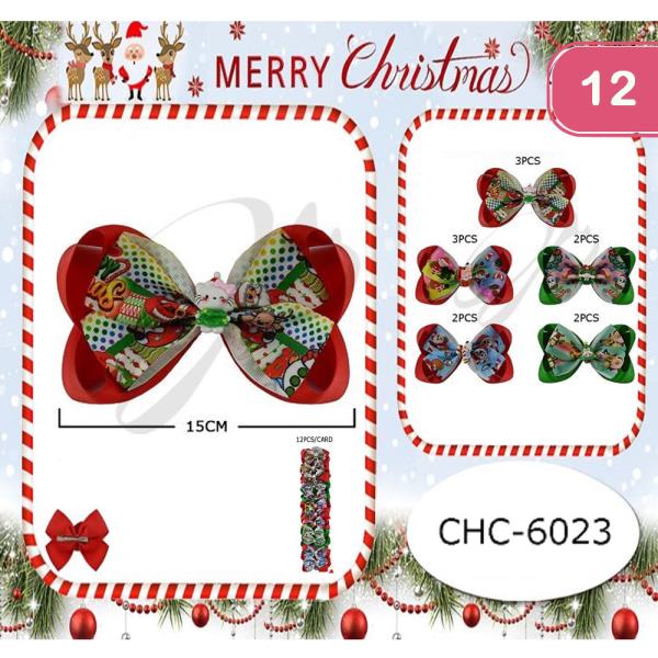 CHRISTMAS HAIR BOW (12 UNITS)