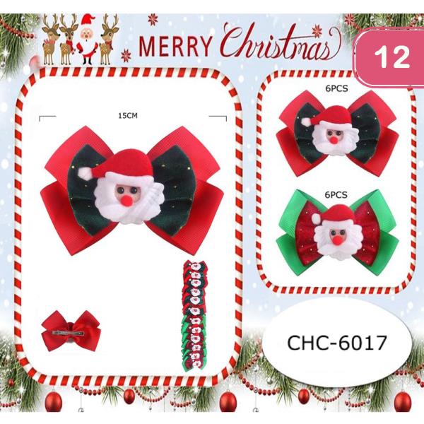 CHRISTMAS HAIR BOW PINS (12 UNITS)