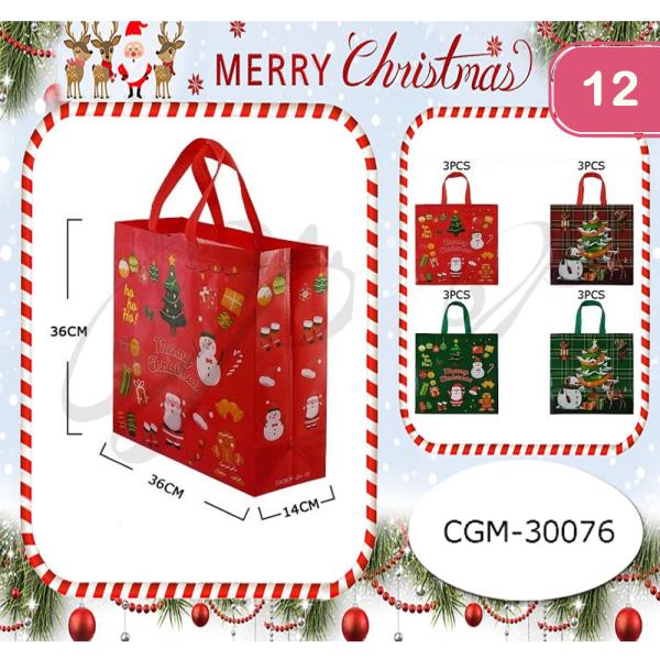 CHRISTMAS REUSABLE GIFT BAG (12 UNITS)