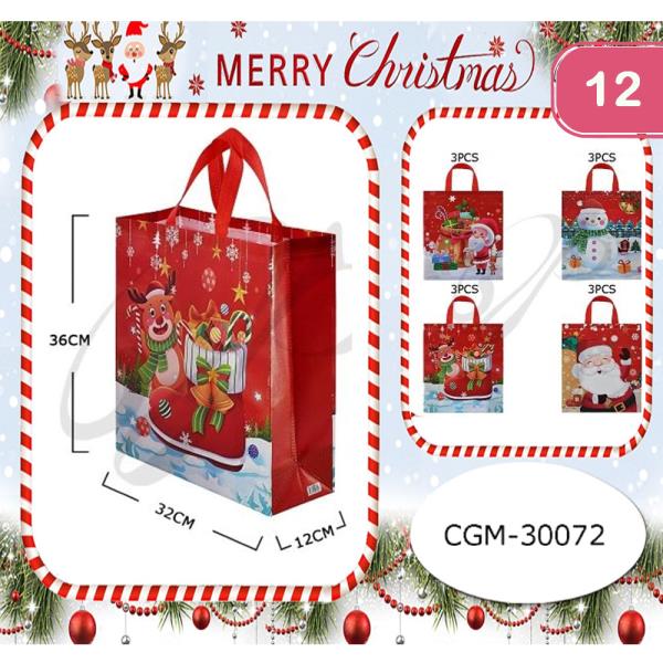 CHRISTMAS REUSABLE GIFT BAG (12 UNITS)