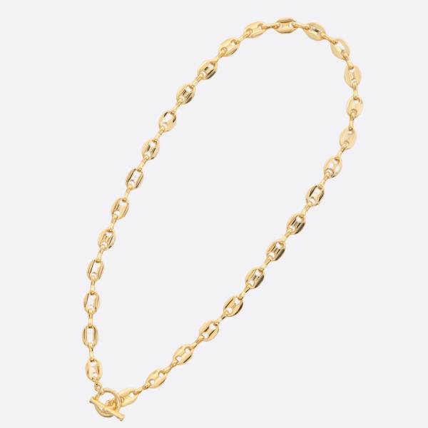 SODAJO OVAL LINK TOGGLE CLASP GOLD DIPPED NECKLACE