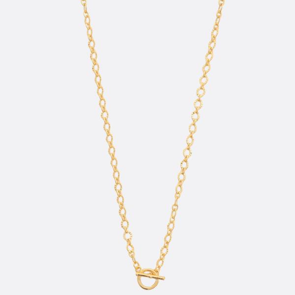 SODAJO CIRCLE LINK TOGGLE CLASP GOLD DIPPED NECKLACE