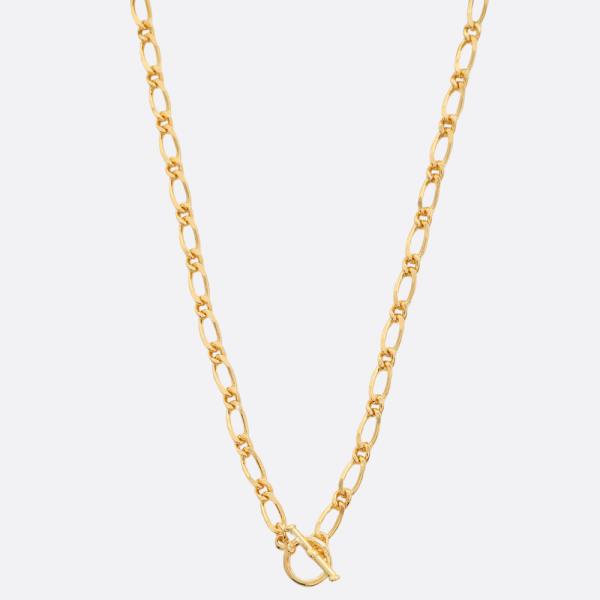 SODAJO FIGARO LINK TOGGLE CLASP GOLD DIPPED NECKLACE