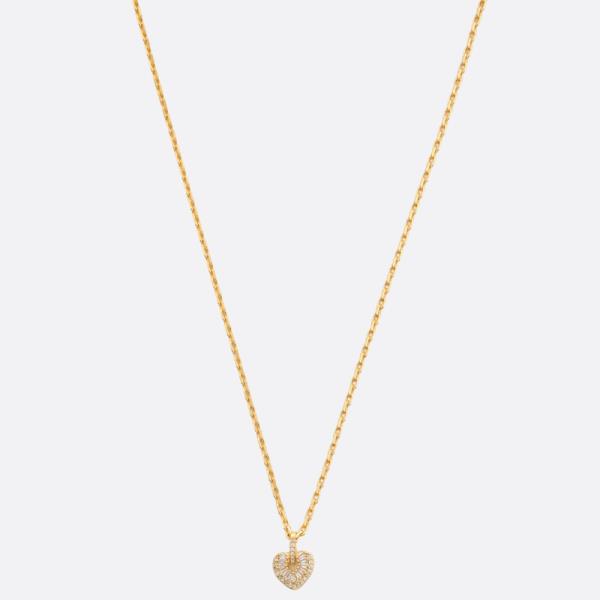 SODAJO DAINTY HEART RHINESTONE CHARM GOLD DIPPED NECKLACE