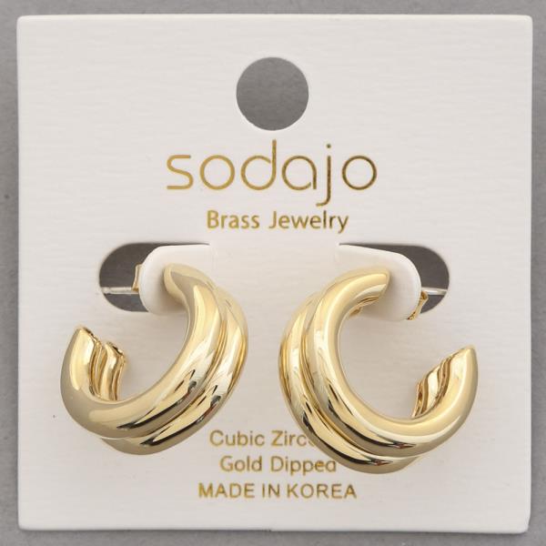 SODAJO DOUBLE HOOP GOLD DIPPED EARRING