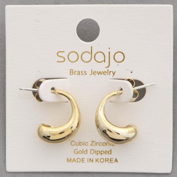 SODAJO OPEN METAL GOLD DIPPED EARRING