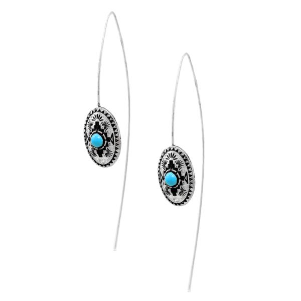 WESTERN STYLE TQ CONCHO HOOK EARRING