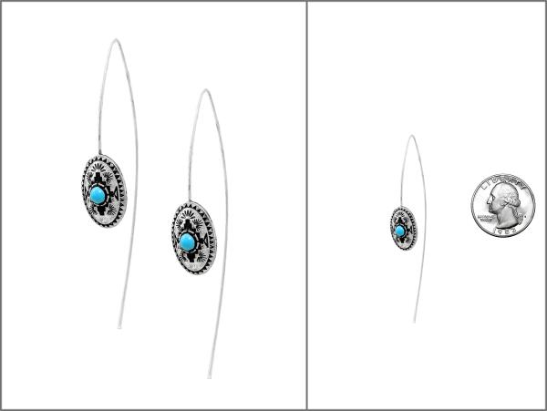 WESTERN STYLE TQ CONCHO HOOK EARRING