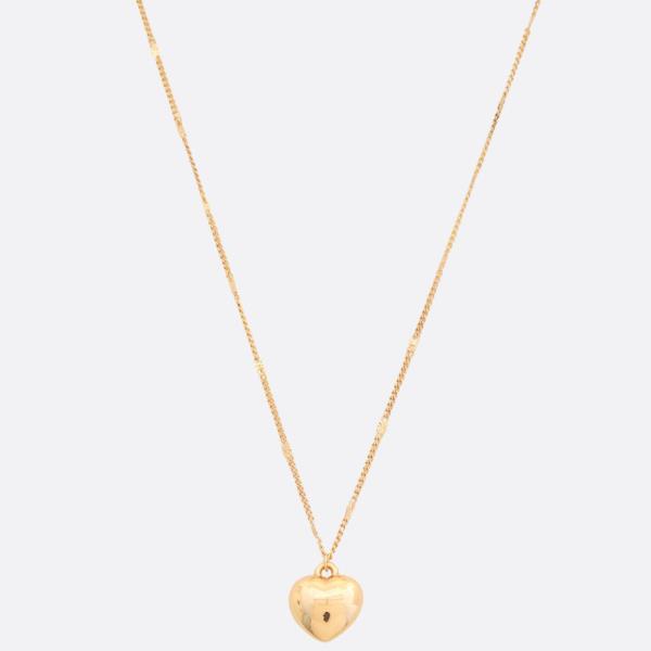 PUFFY HEART PENDANT METAL NECKLACE