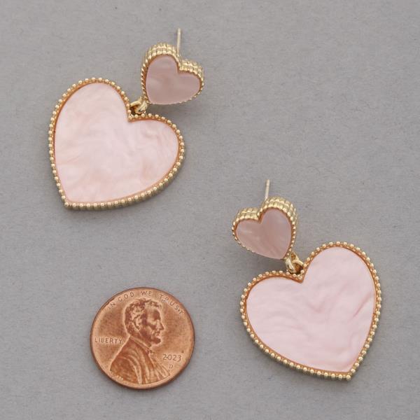 DOUBLE HEART DANGLE EARRING