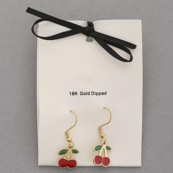 18K GOLD DIPPED CHERRY EARRING