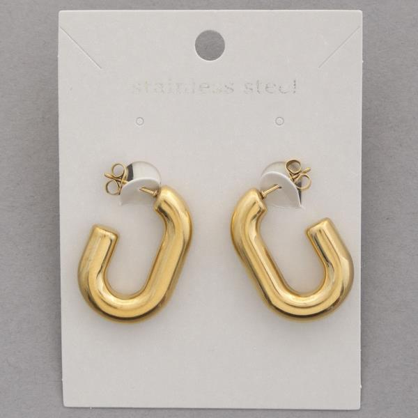 OPEN OVAL STAINLESS STEEL EARRING