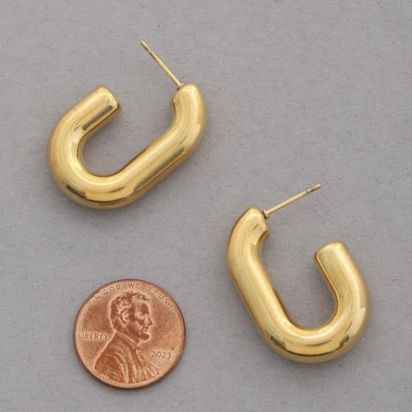 OPEN OVAL STAINLESS STEEL EARRING