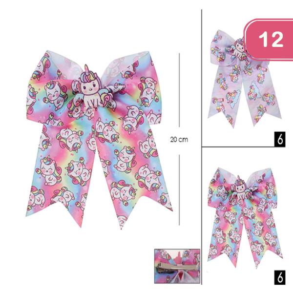 UNICORN HAIR BOW PIN (12 UNITS)