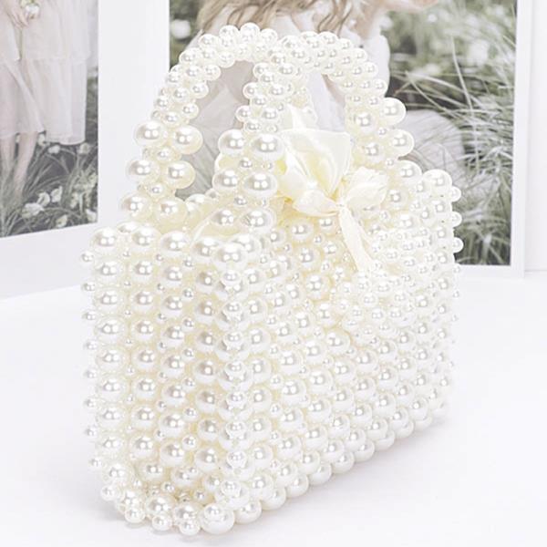 FAUX PEARL ELEGANCE CLUTCH BAG