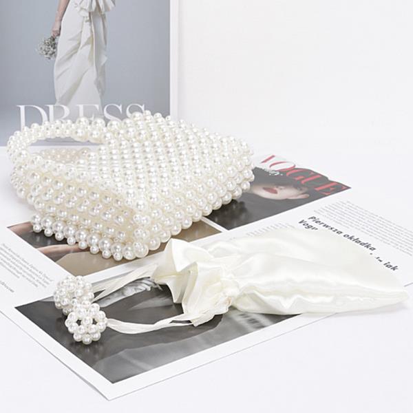 FAUX PEARL ELEGANCE CLUTCH BAG