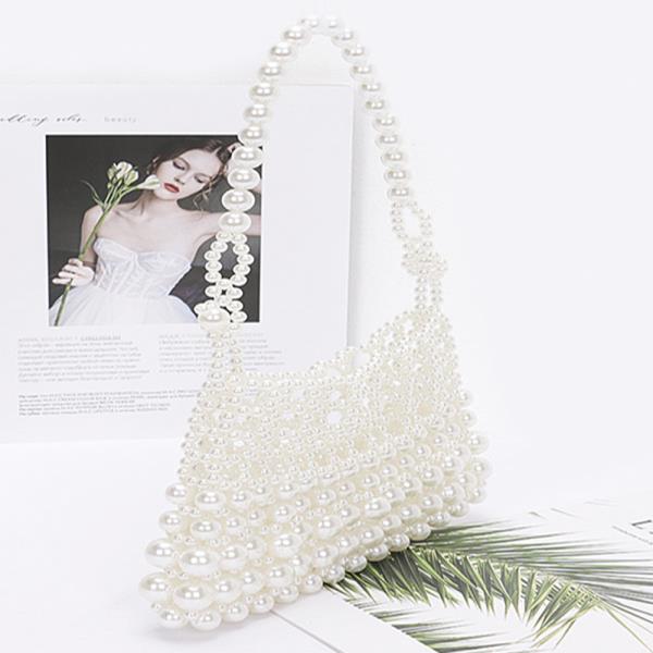 FAUX PEARL ELEGANCE CLUTCH BAG