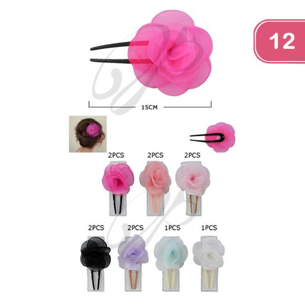 FLOWER HAIR PIN (12 UNITS)