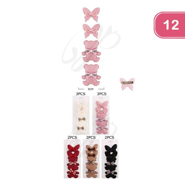 BUTTERFLY BEAR HAIR PIN (12 UNITS)