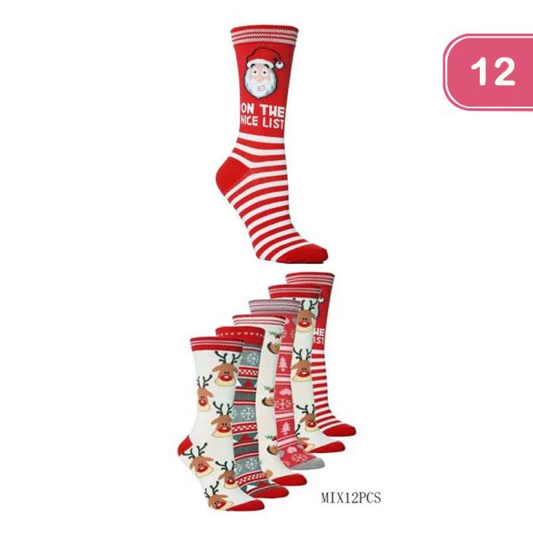 CHRISTMAS SOCKS (12 UNITS)