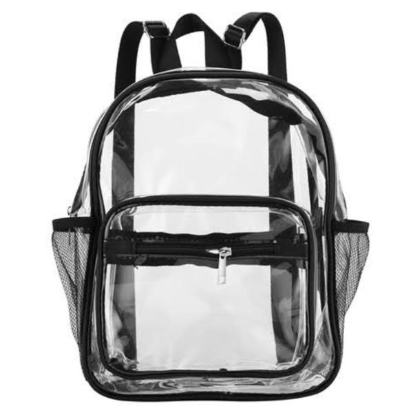 (ONLY ONLINE) TRANSPARENT SOLID COLOR BINDING TRIMMED BACKPACK