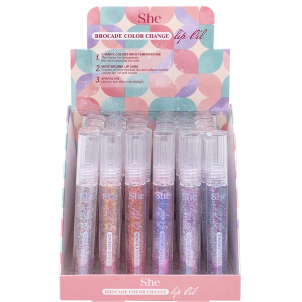 SHE BROCADE COLOR CHANGE LIP OIL (36 UNITS)