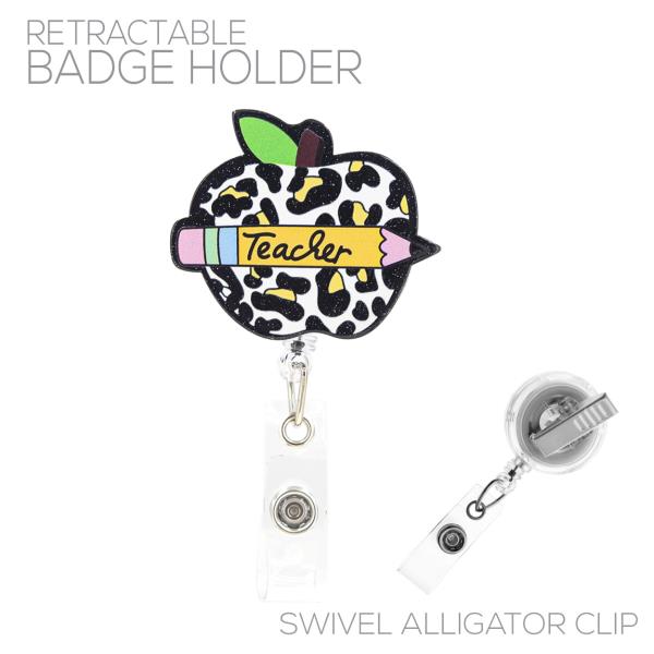 TEACHER APPLE BADGE HOLDER